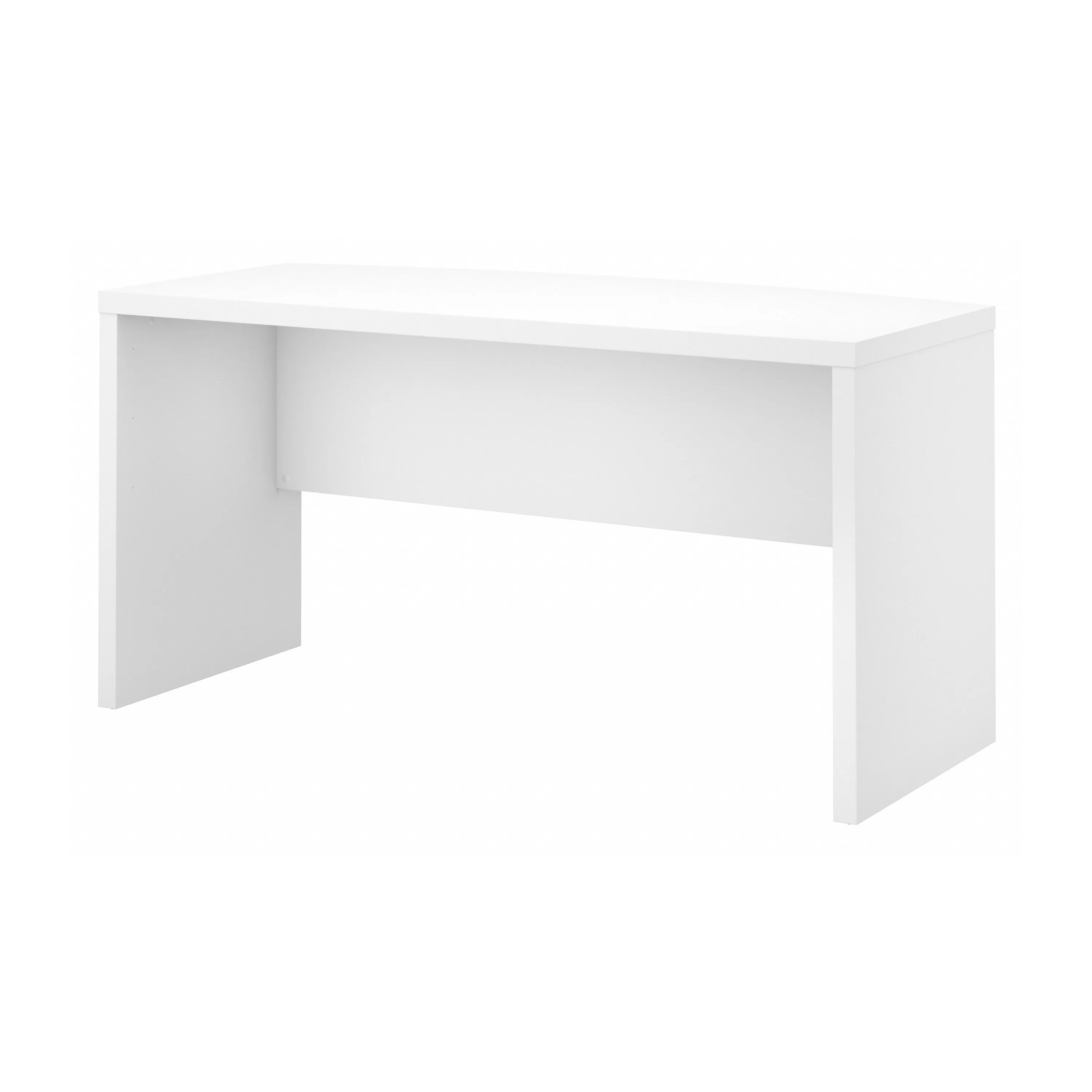 60" Bow-Front Modern Executive Office Desk in Pure White