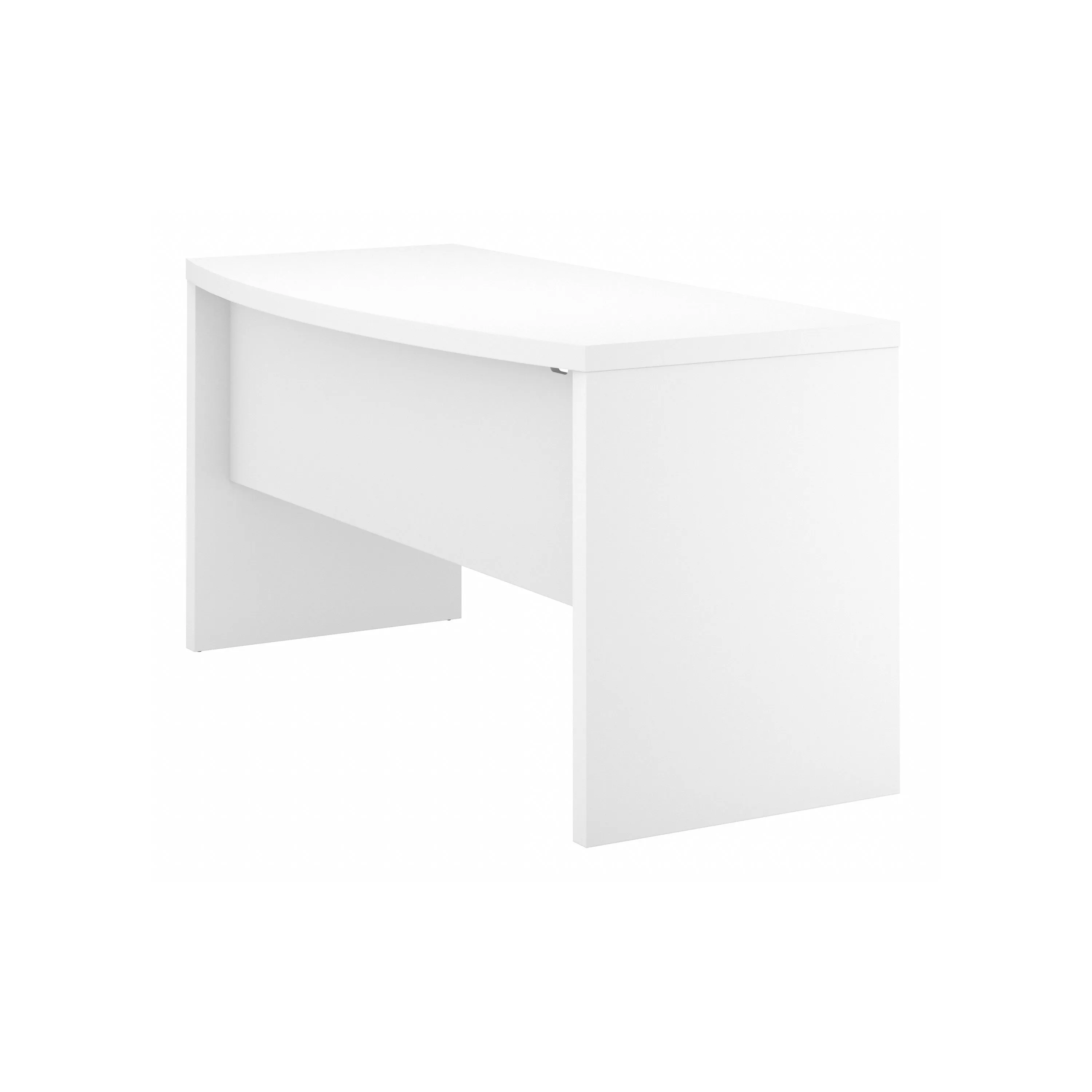 60" Bow-Front Modern Executive Office Desk in Pure White