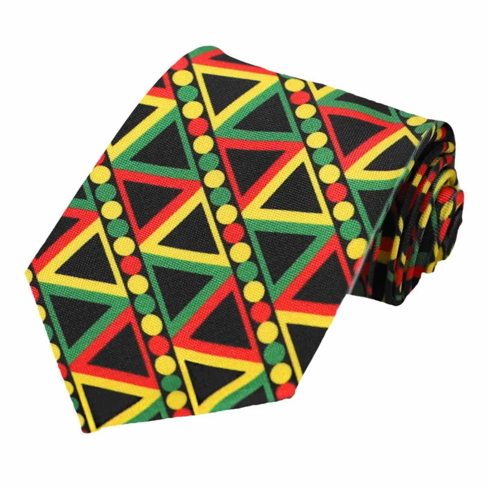 African Pride Striped Extra Long Necktie