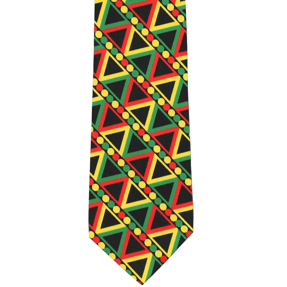 African Pride Striped Extra Long Necktie