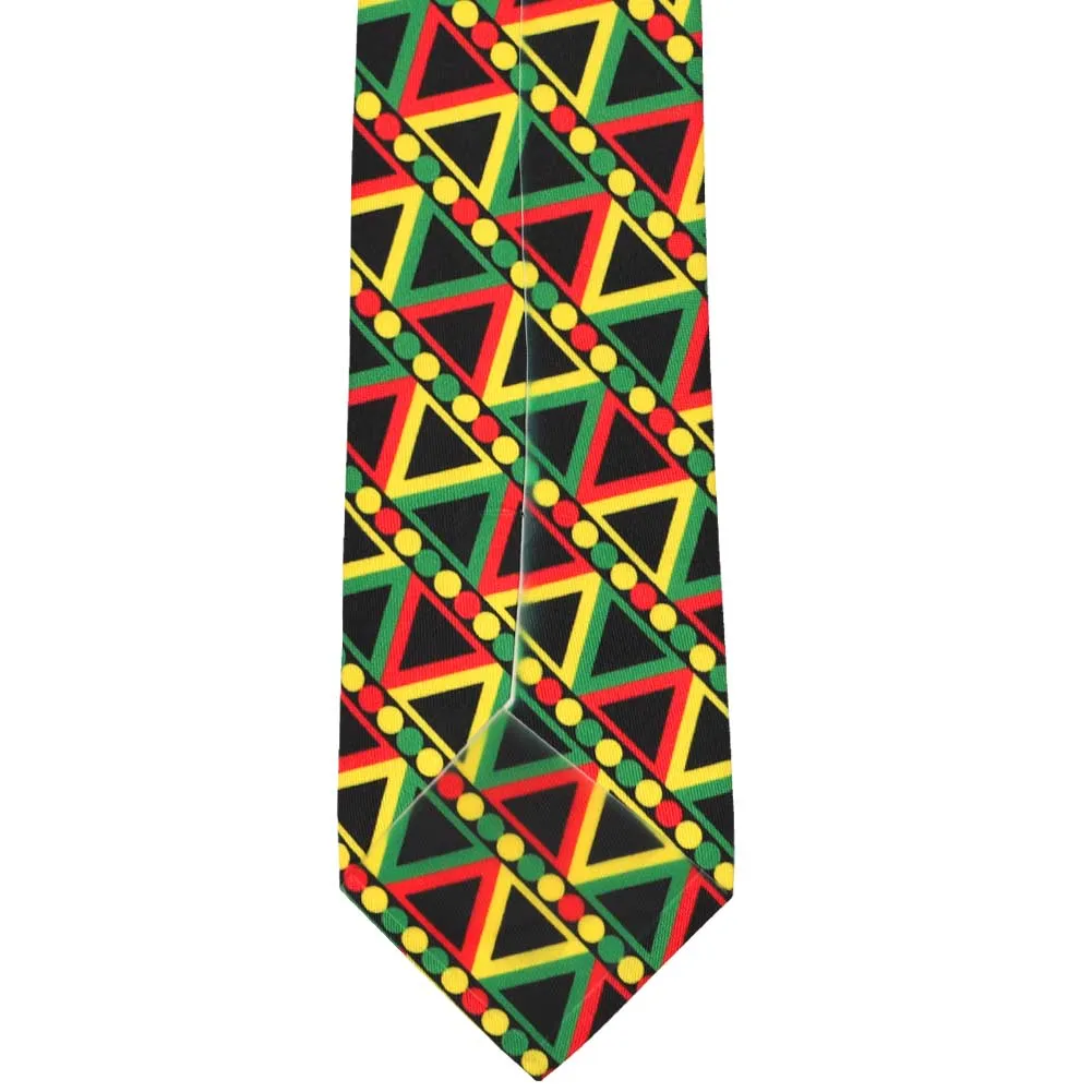 African Pride Striped Extra Long Necktie