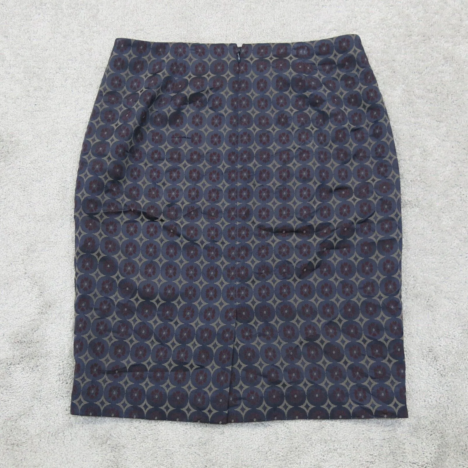 Ann Taylor Womens Straight Pencil Skirts Knee Length Back Zipper Blue Tan Size 4