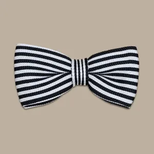 Black & White Striped Bowtie