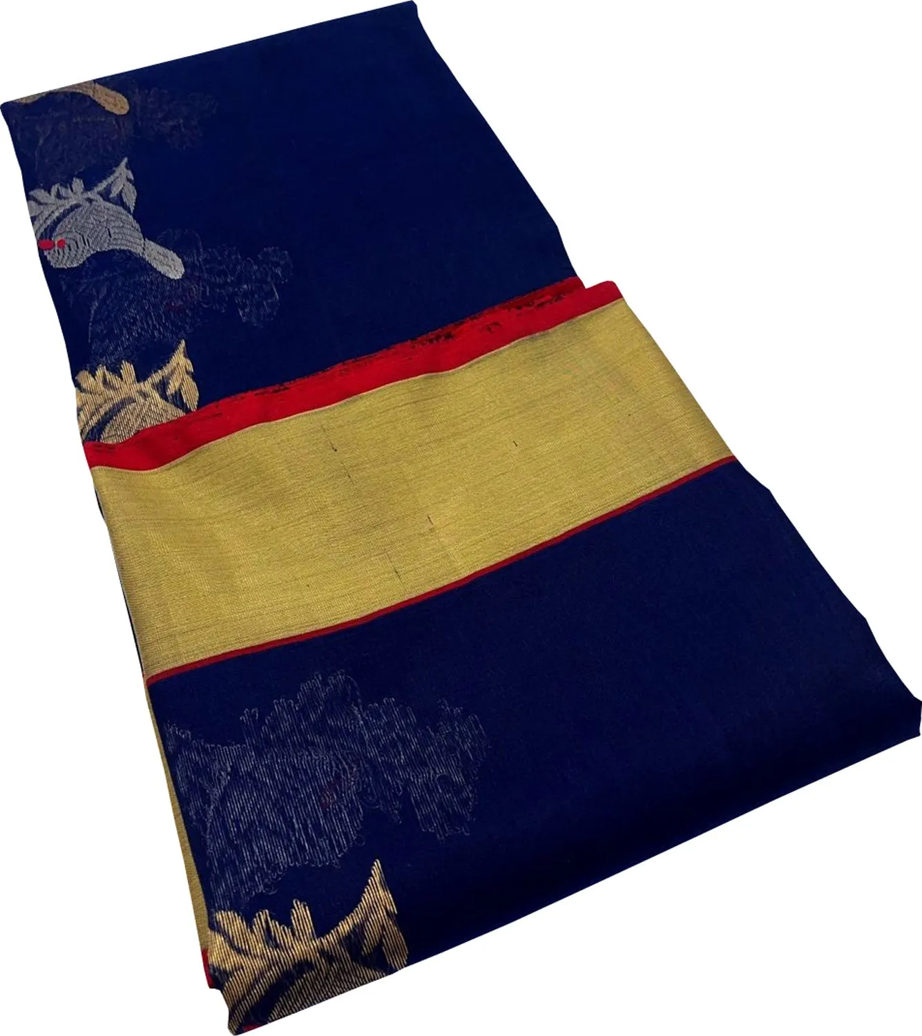 Blue Chanderi Handloom Pure Silk Saree - Elegant and Timeless