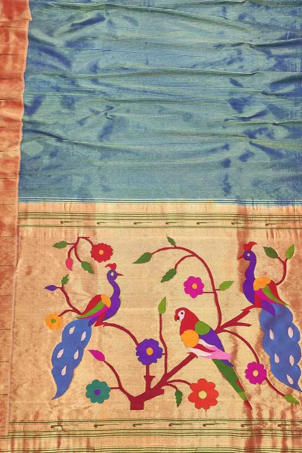 Blue Paithani Silk Saree with Muniya Border