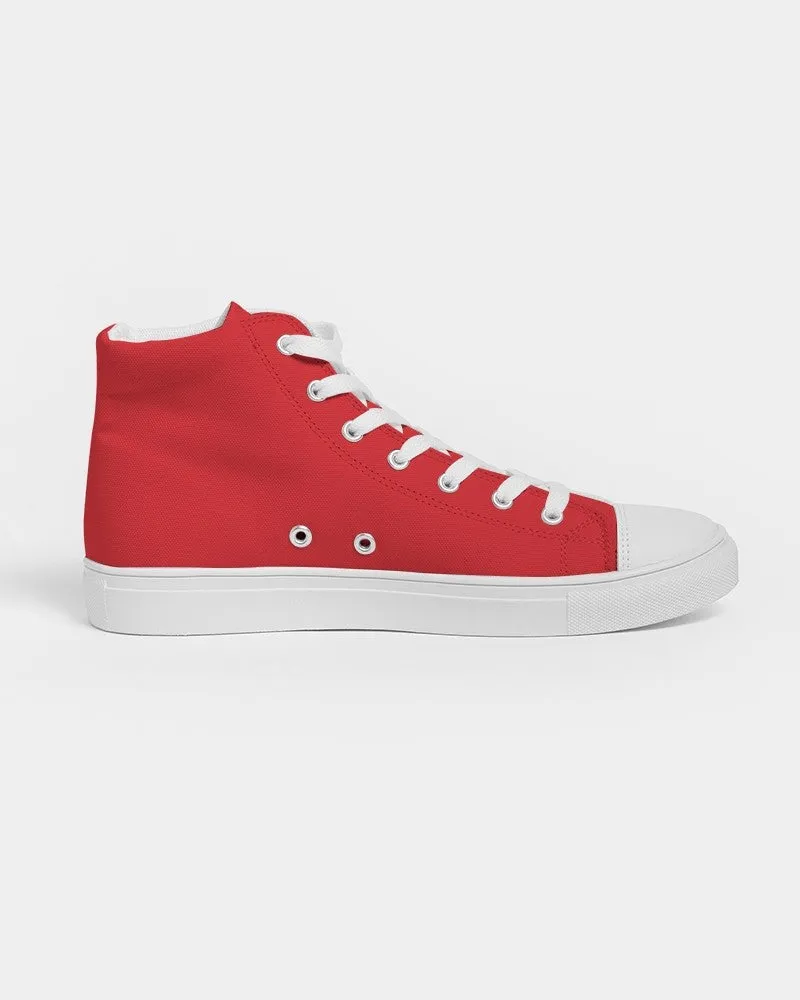 Bright Red Women's High-top Canvas Sneakers | Women's | Bright Pure Red | C0M100Y100K0