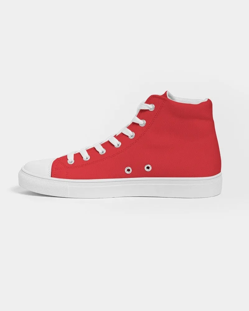 Bright Red Women's High-top Canvas Sneakers | Women's | Bright Pure Red | C0M100Y100K0