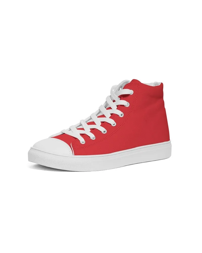 Bright Red Women's High-top Canvas Sneakers | Women's | Bright Pure Red | C0M100Y100K0