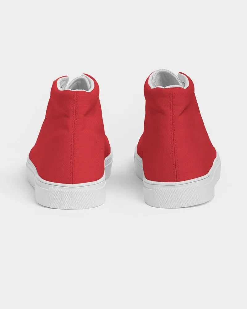 Bright Red Women's High-top Canvas Sneakers | Women's | Bright Pure Red | C0M100Y100K0