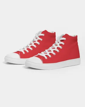 Bright Red Women's High-top Canvas Sneakers | Women's | Bright Pure Red | C0M100Y100K0