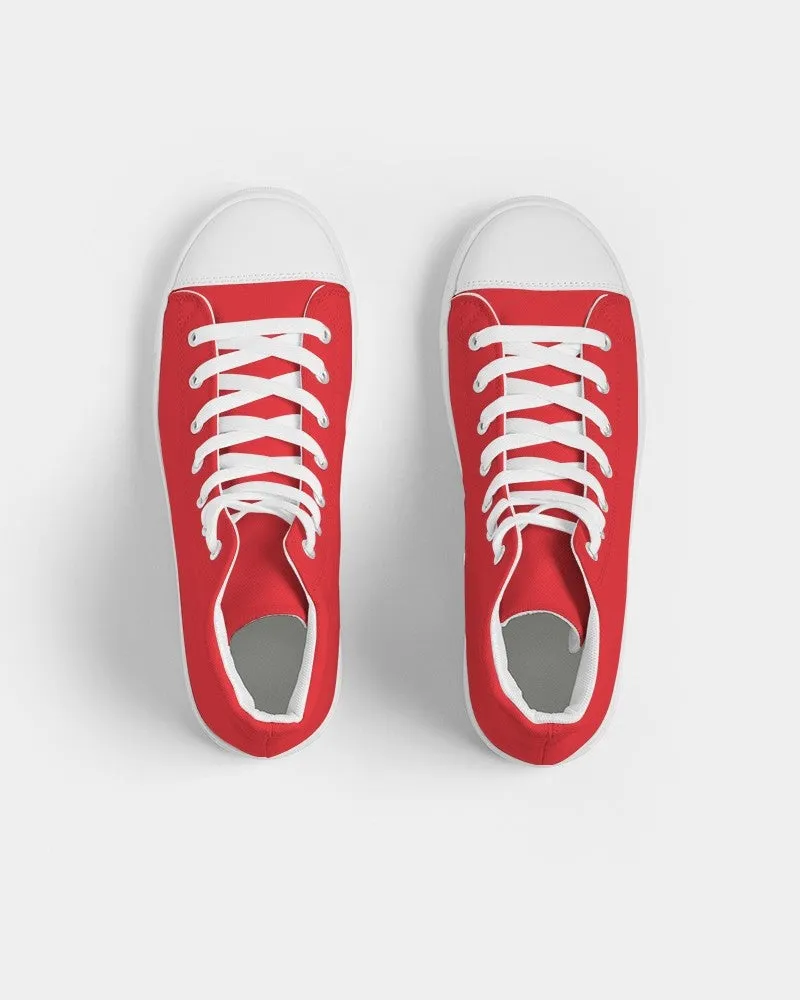 Bright Red Women's High-top Canvas Sneakers | Women's | Bright Pure Red | C0M100Y100K0