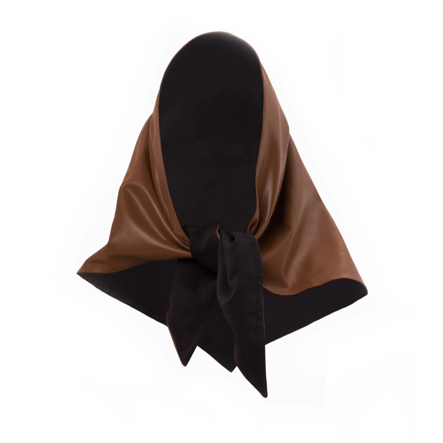 Brown Faux Leather Shawl Scarf