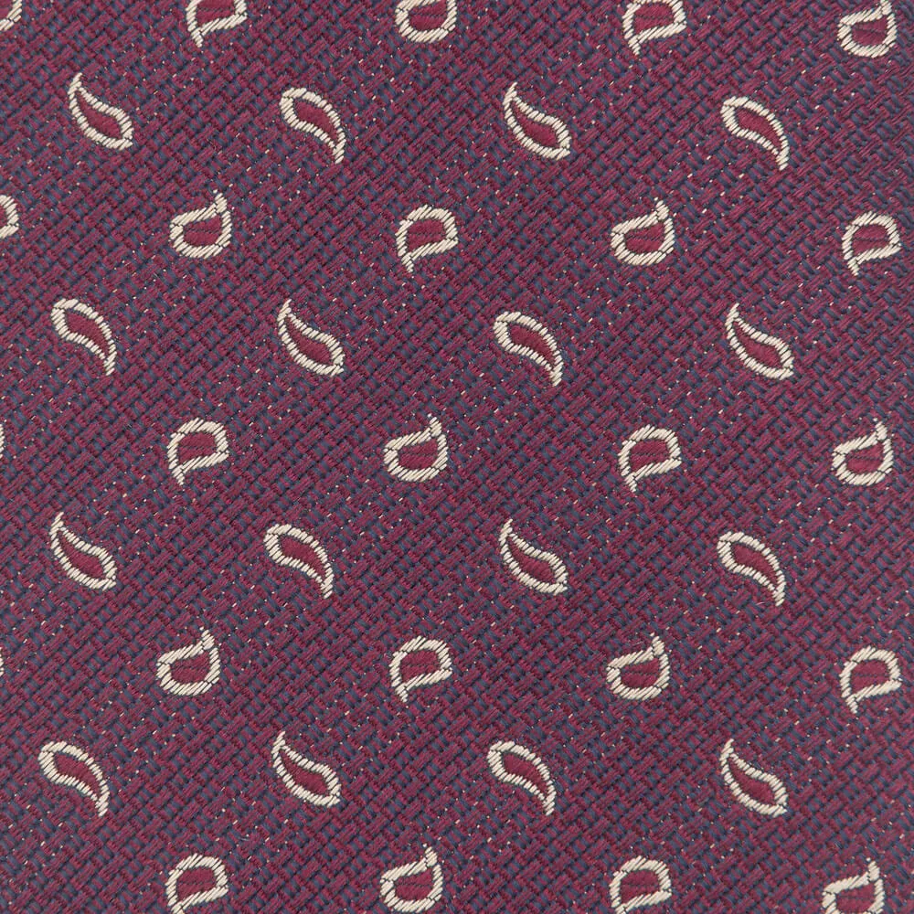 Burgundy Classic Paisley Woven Silk Tie