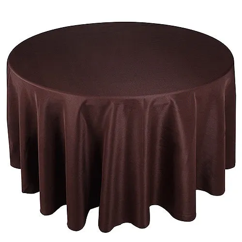 Chocolate Brown - 120 Inch Polyester Round Tablecloths