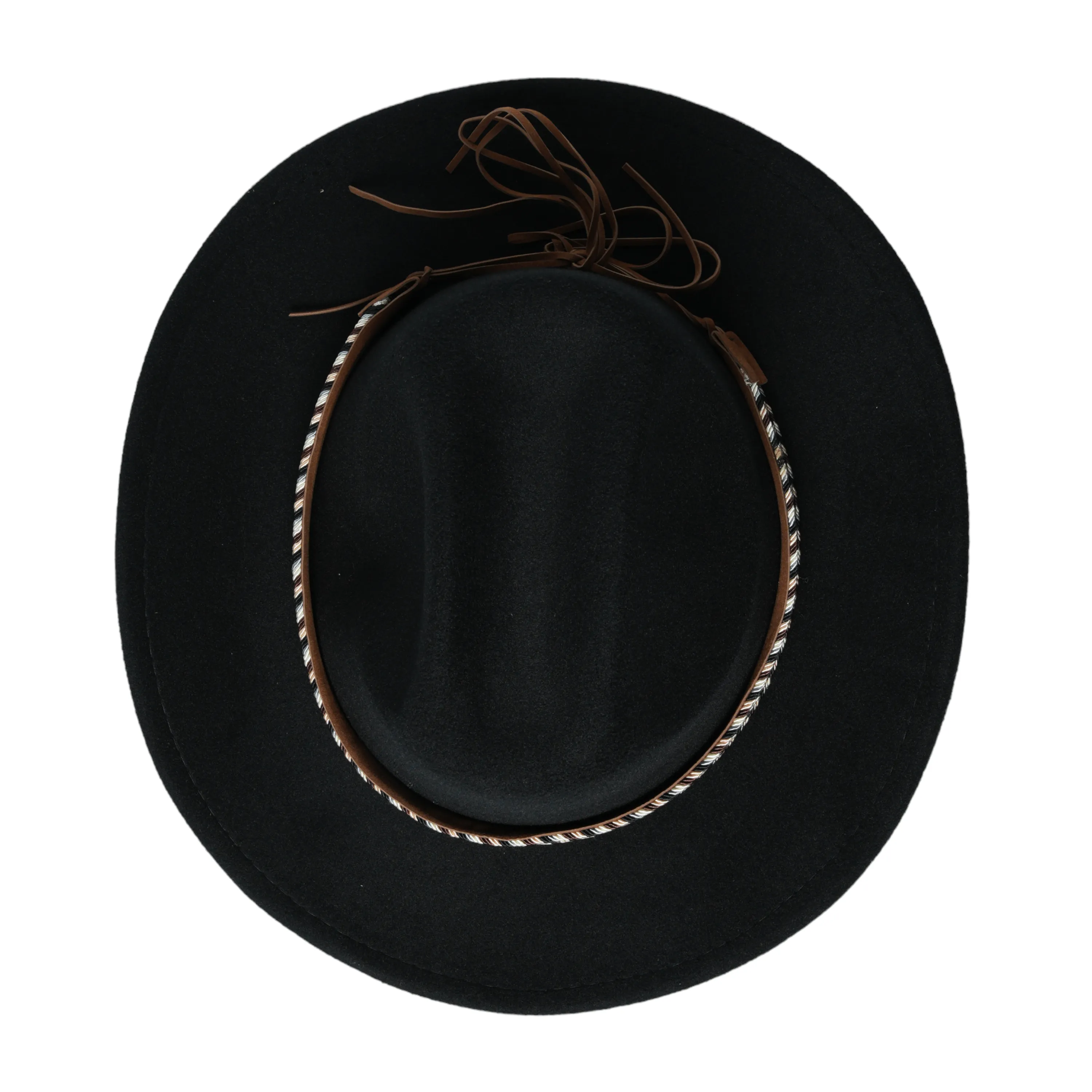 Chokore Cowboy Hat with Multicolor Belt (Black)