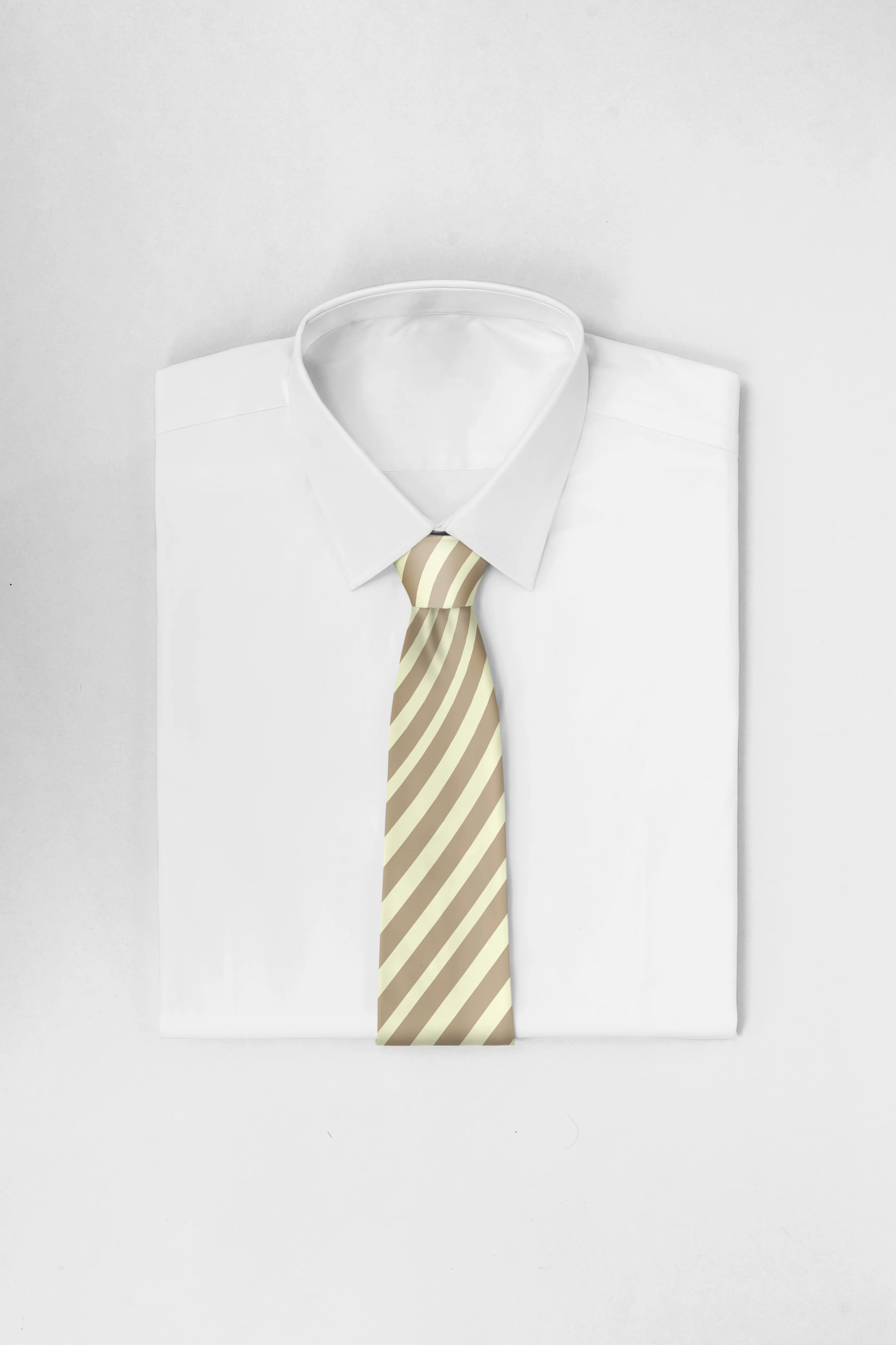 Chokore Off-White & Beige Stripes Silk Necktie - Plaids Range