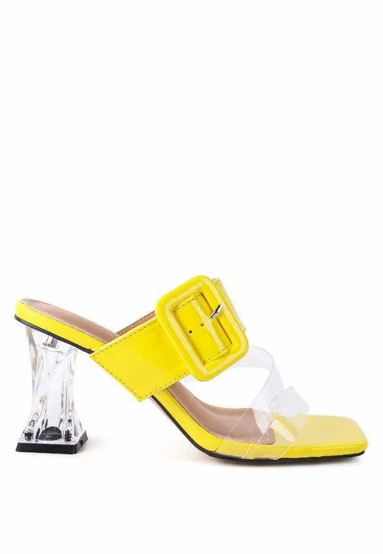 City Girl Printed Mid Heel Slide Sandals