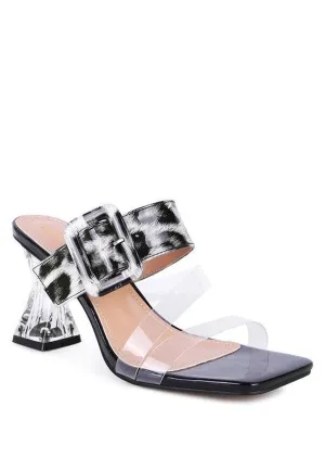 City Girl Printed Mid Heel Slide Sandals