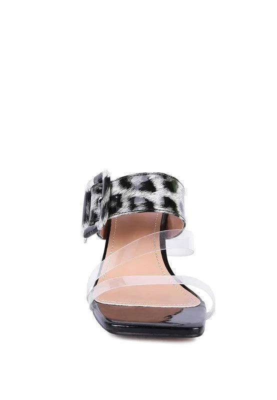 City Girl Printed Mid Heel Slide Sandals