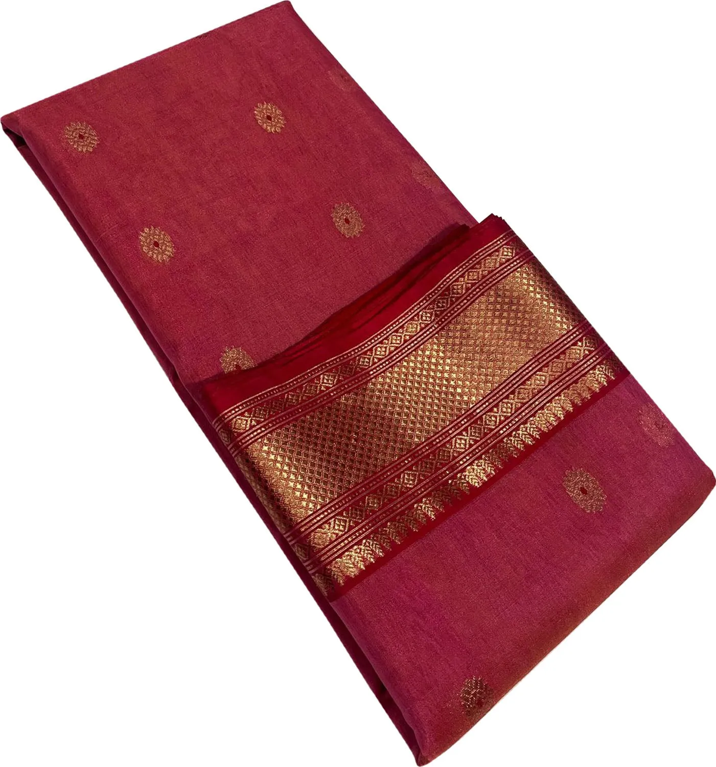 Elegant Pink Chanderi Handloom Silk Saree