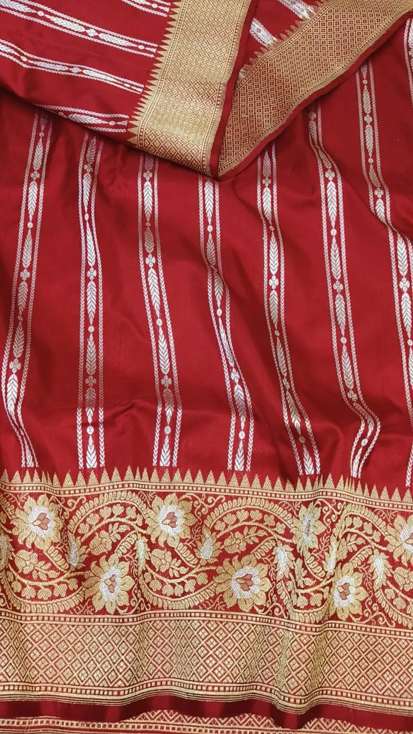 Exquisite Red Banarasi Handloom Silk Saree - Pure Elegance