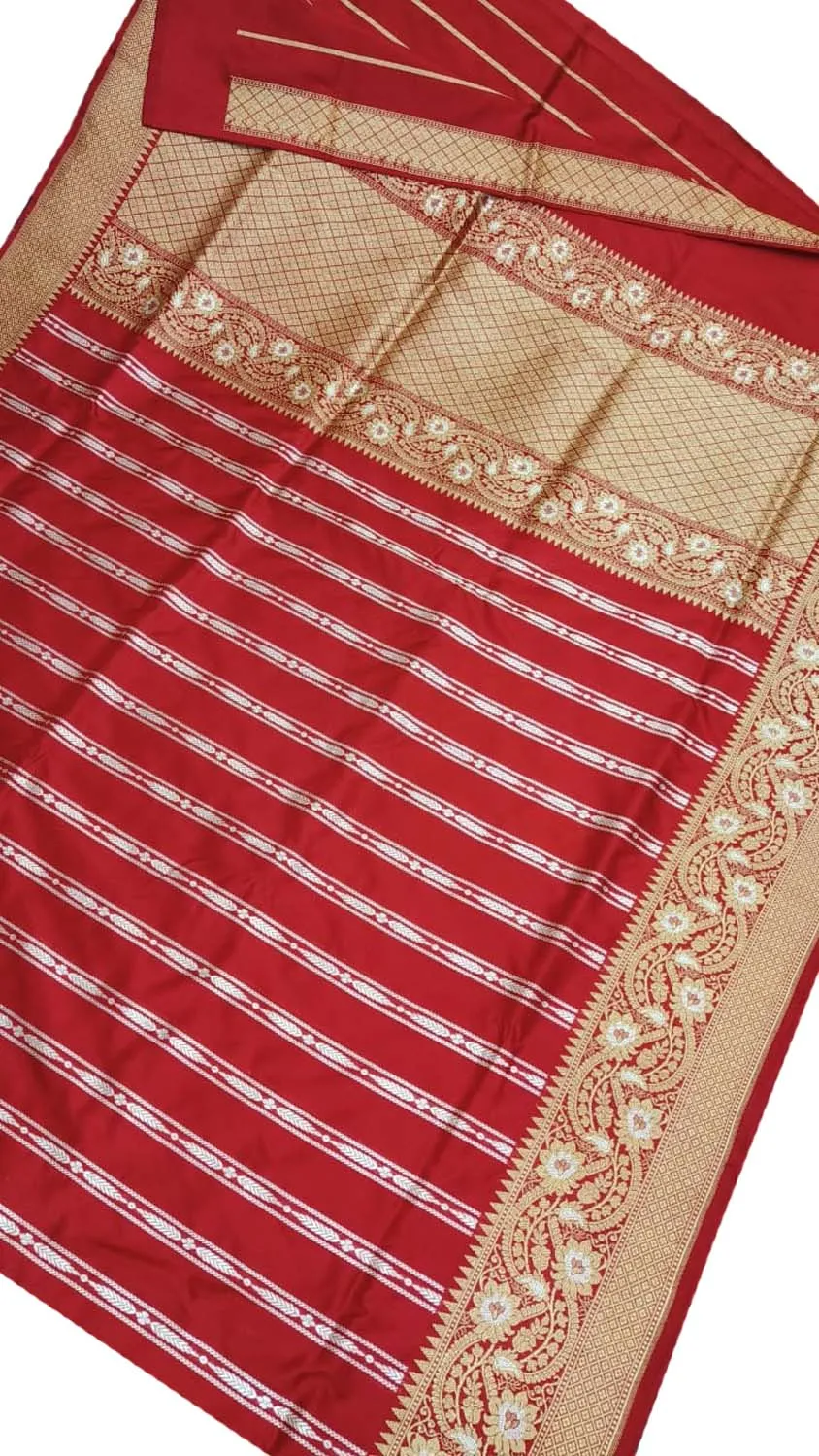 Exquisite Red Banarasi Handloom Silk Saree - Pure Elegance