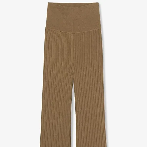 Finley Stretch Pant - Ribbed Jardigan Knit :: Light Bronze