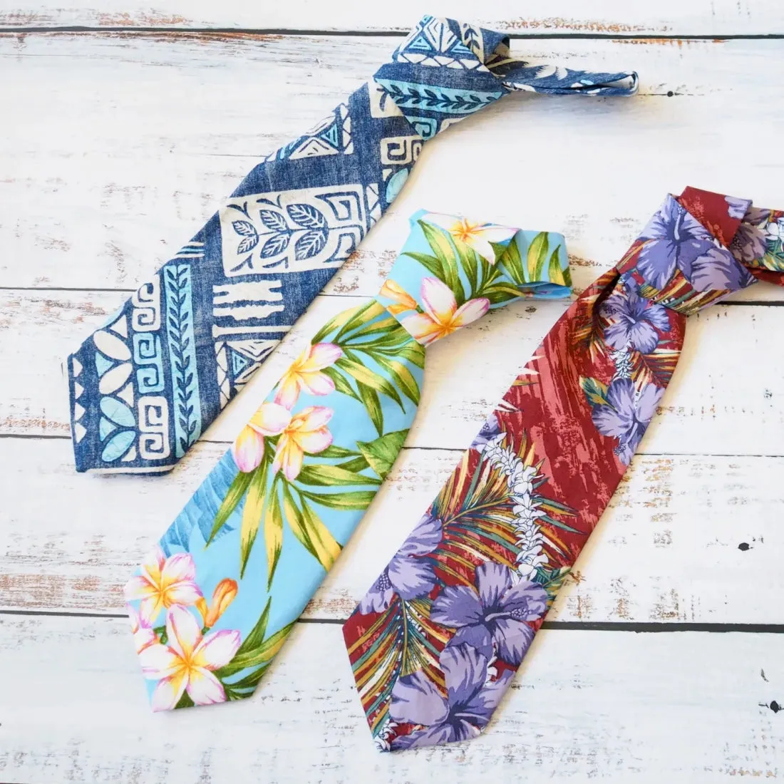 Flourish Red Hawaiian Necktie