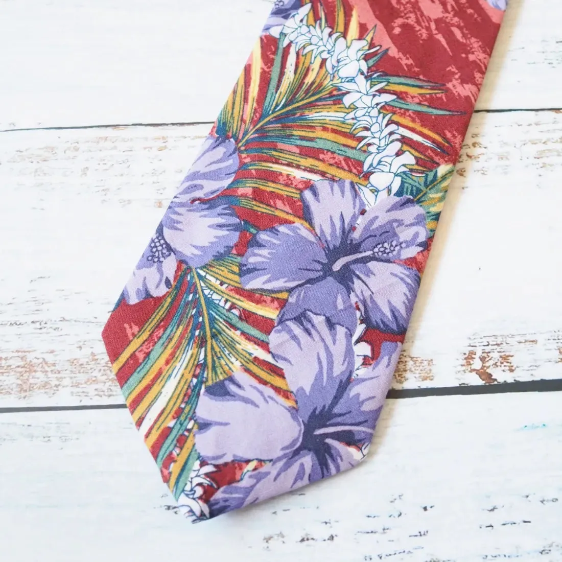 Flourish Red Hawaiian Necktie