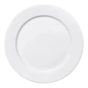 Furtino England Delta 28cm/11" White Porcelain Flat Plate, Pack of 6