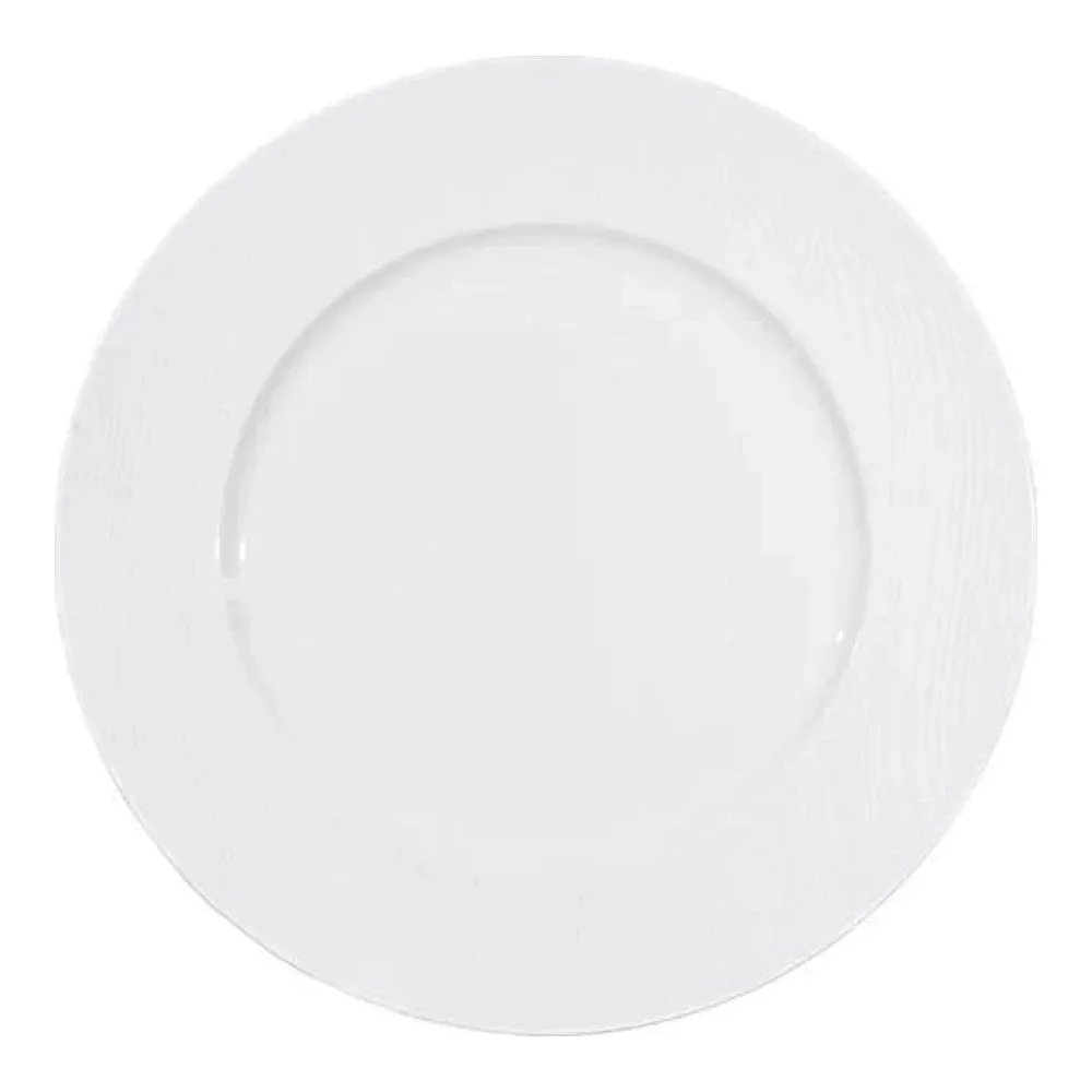 Furtino England River 23cm/9" White Porcelain Flat Plate, Pack of 6