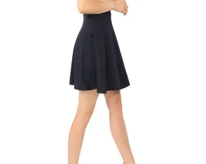 Girls Black  School Skater Skirt - Jersey