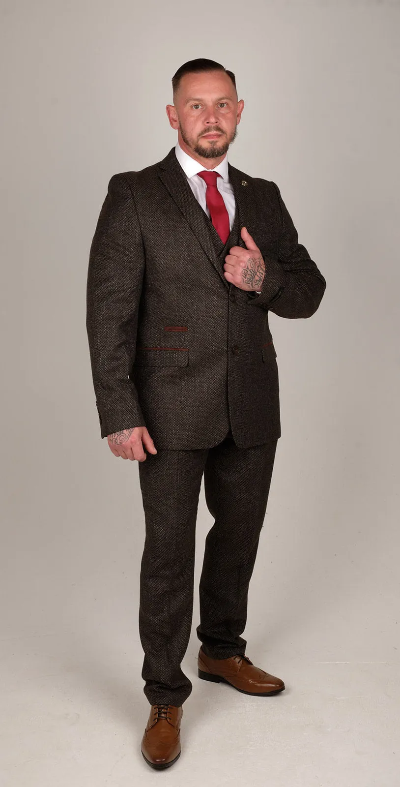 Grey Tweed 3 Piece Suit | Wedding Suit | Office Wear