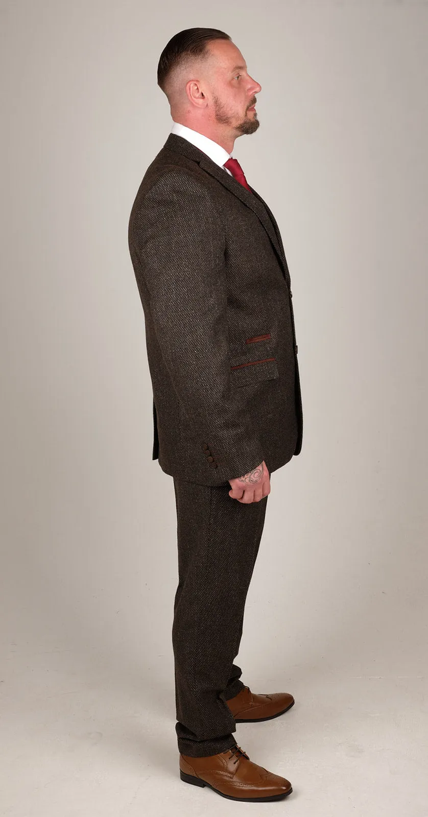 Grey Tweed 3 Piece Suit | Wedding Suit | Office Wear