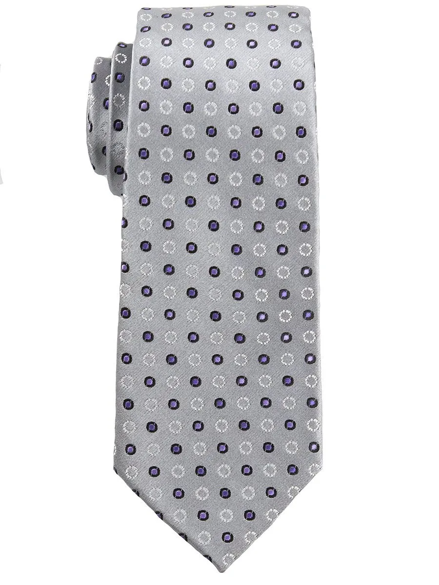 Heritage House 25152 100% Silk Boy's Tie - Neat - Gray/Purple