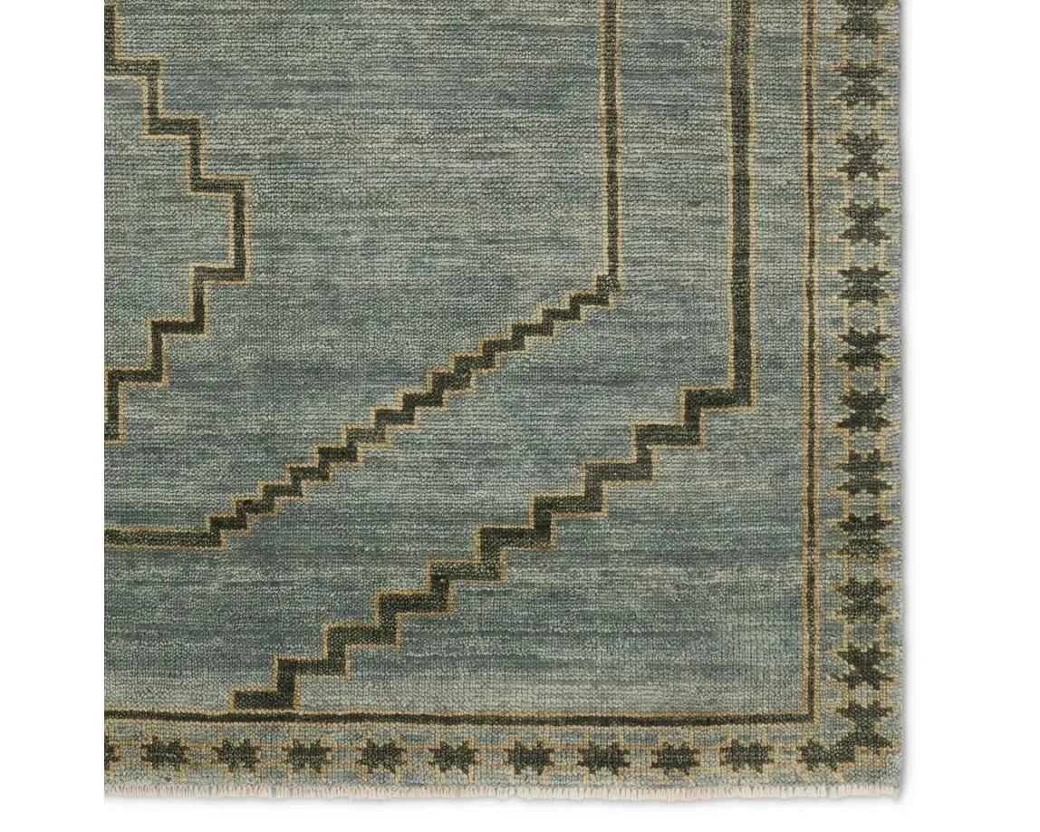 Jaipur Living Cyprus Paphos Hand-Knotted  Blue/Sage Green Rug