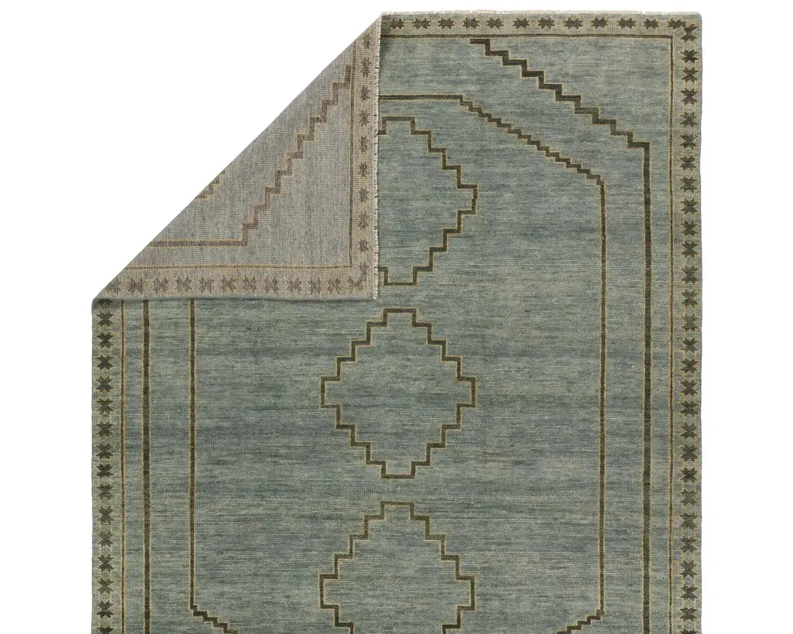 Jaipur Living Cyprus Paphos Hand-Knotted  Blue/Sage Green Rug