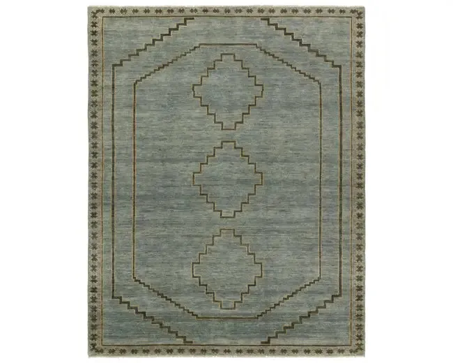 Jaipur Living Cyprus Paphos Hand-Knotted  Blue/Sage Green Rug