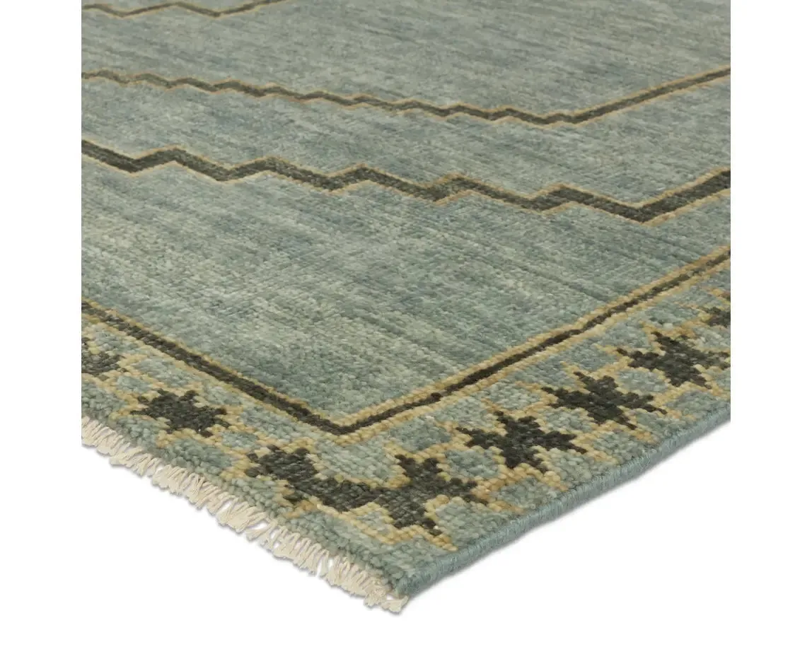 Jaipur Living Cyprus Paphos Hand-Knotted  Blue/Sage Green Rug