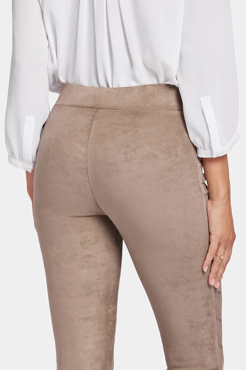 Legging Trouser Light Brown Stretch Faux Suede | Saddlewood