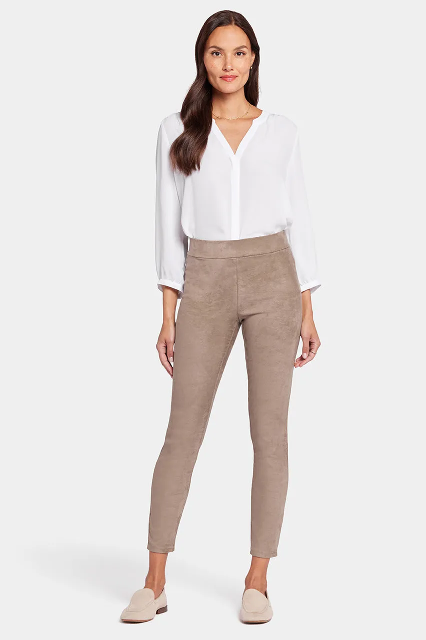 Legging Trouser Light Brown Stretch Faux Suede | Saddlewood