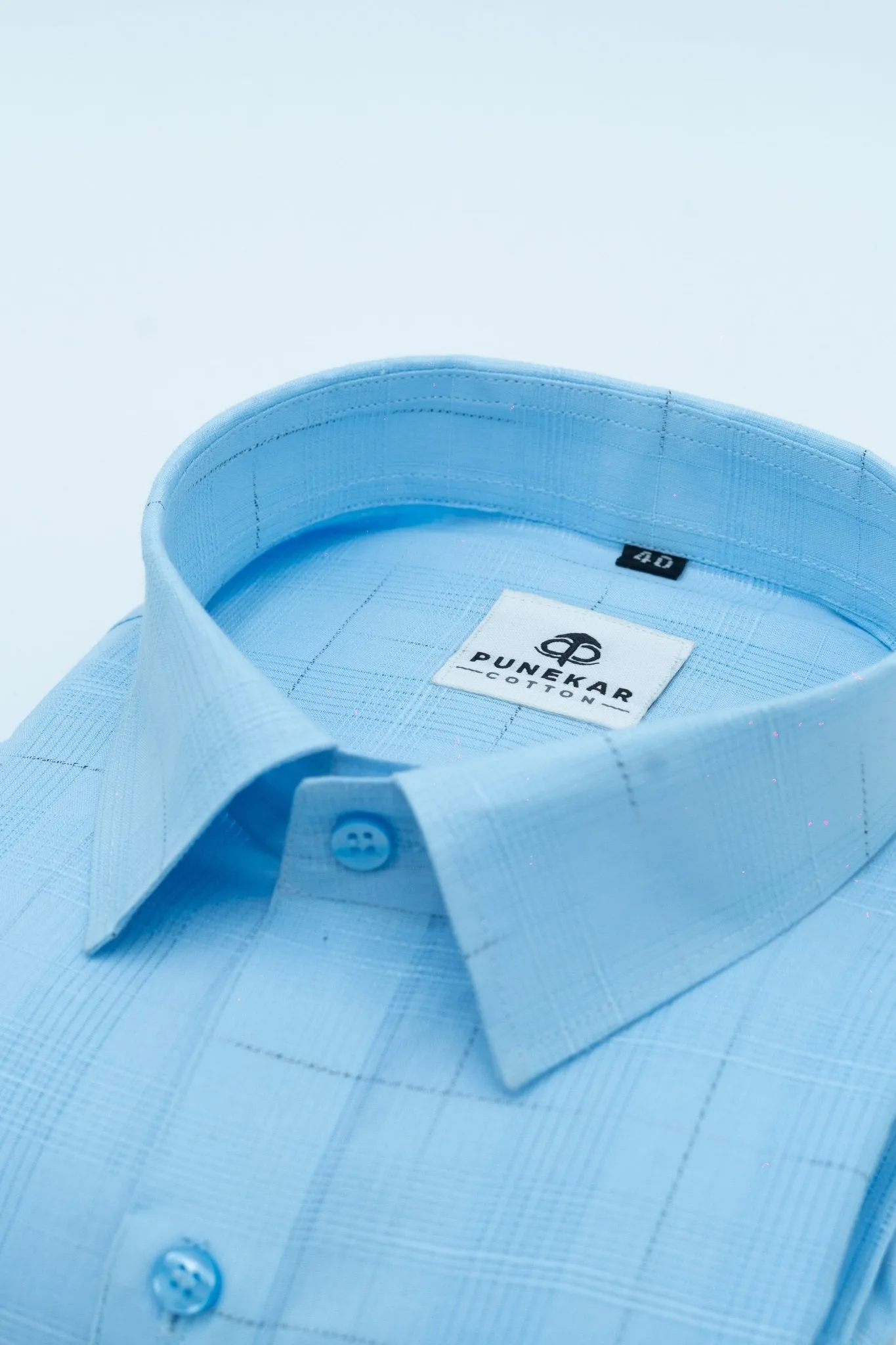 Light Blue Color Pure Cotton Shirts For Men