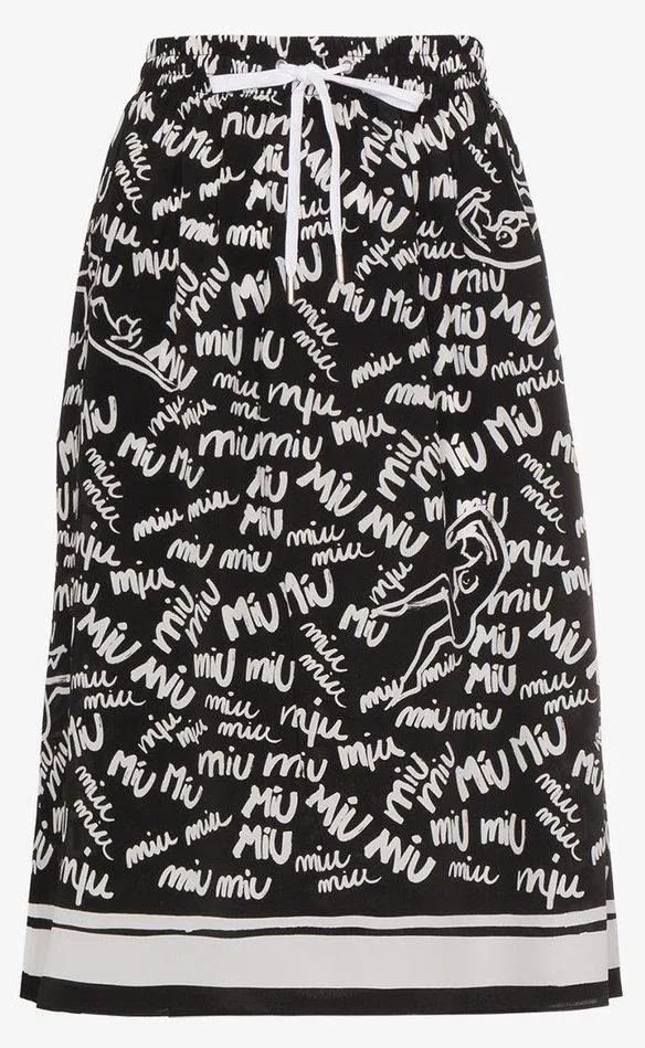 Logo Print Skirt