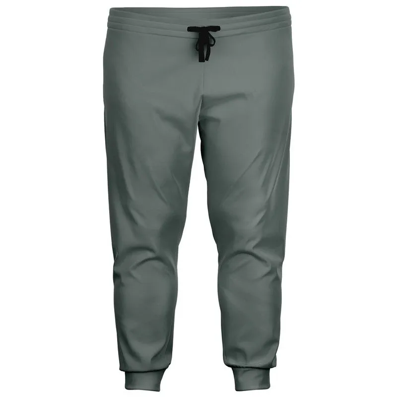 Medium Dark Green Gray Joggers | Unisex | with PLUS sizes | Medium Dark Pale Green Gray | C10M0Y10K60