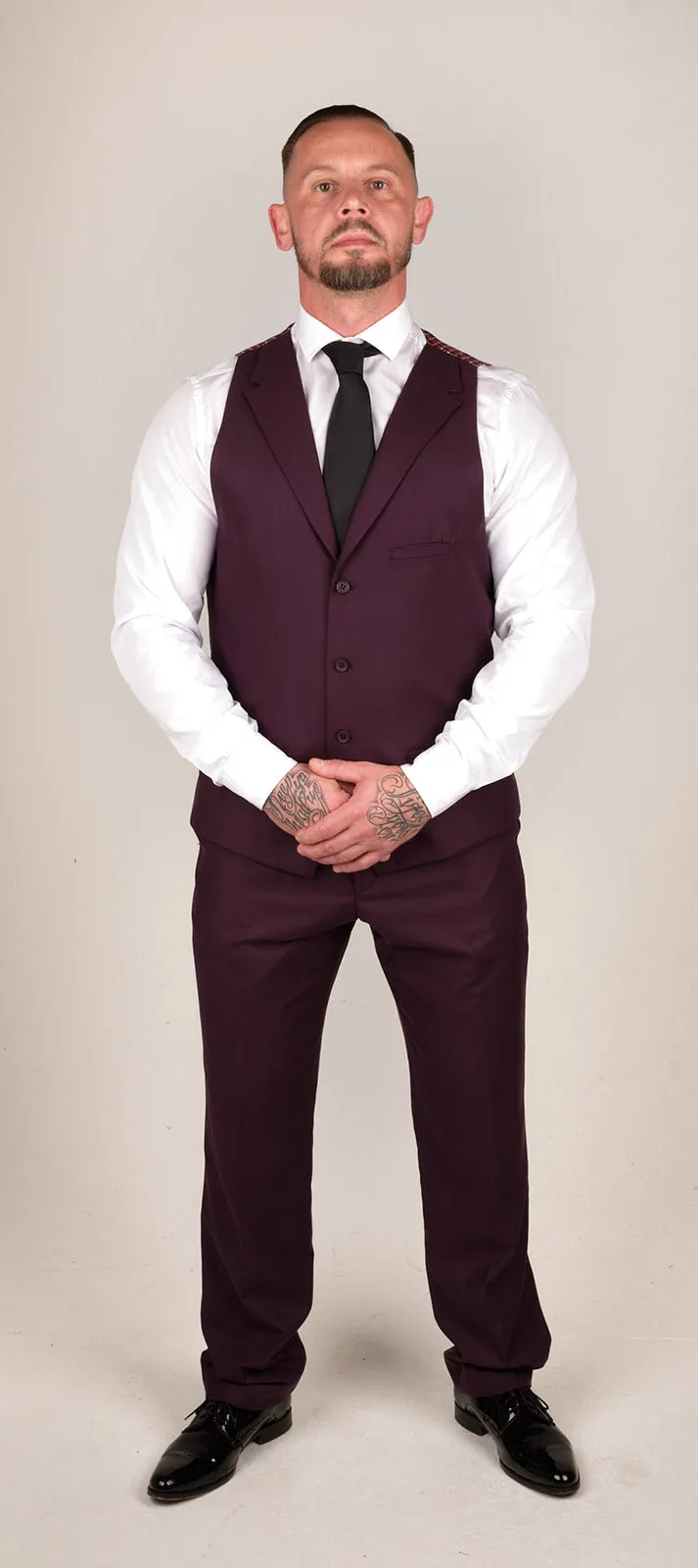 Mens Deep Purple 3 Piece Suit | Wedding Suit | Party Wear | Office Wear