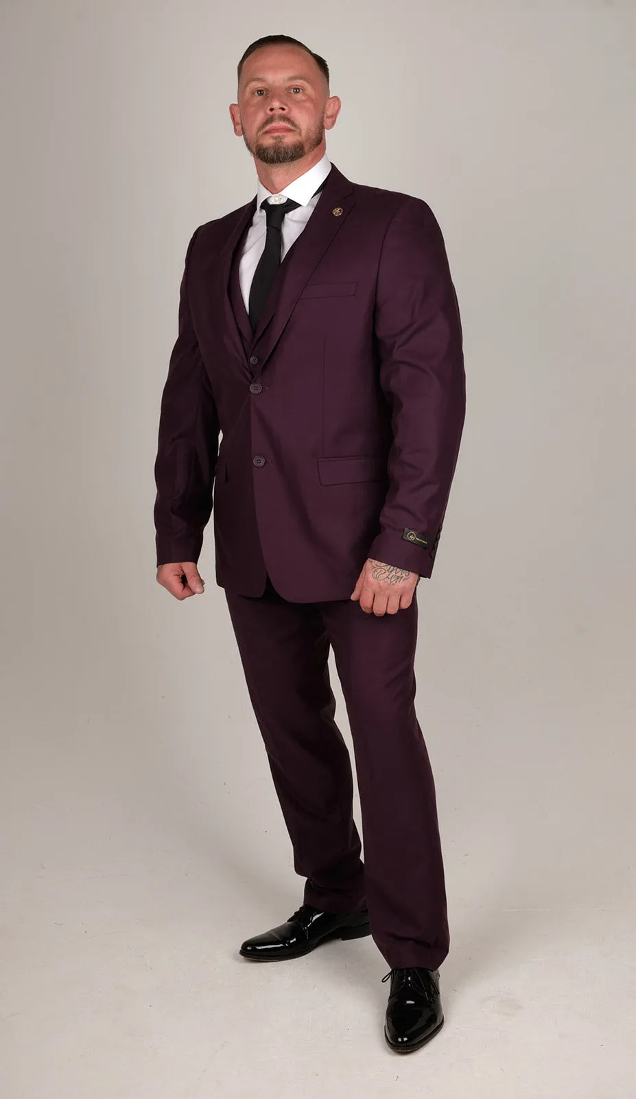 Mens Deep Purple 3 Piece Suit | Wedding Suit | Party Wear | Office Wear