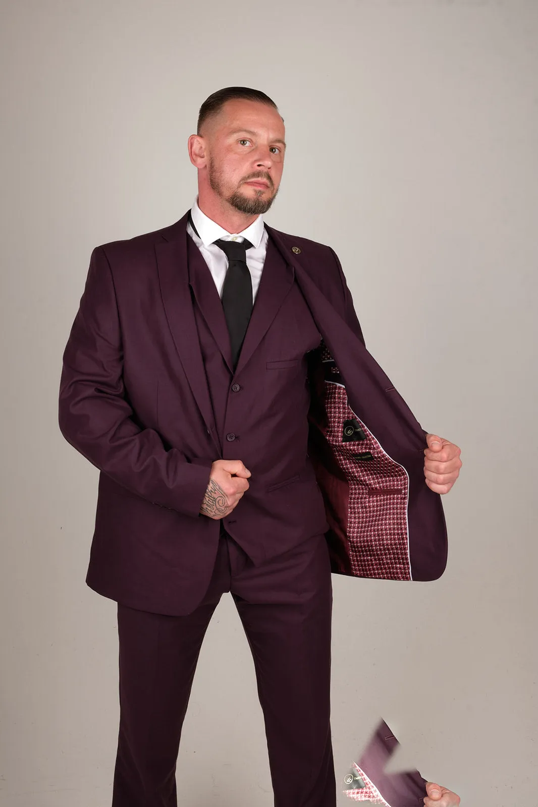 Mens Deep Purple 3 Piece Suit | Wedding Suit | Party Wear | Office Wear