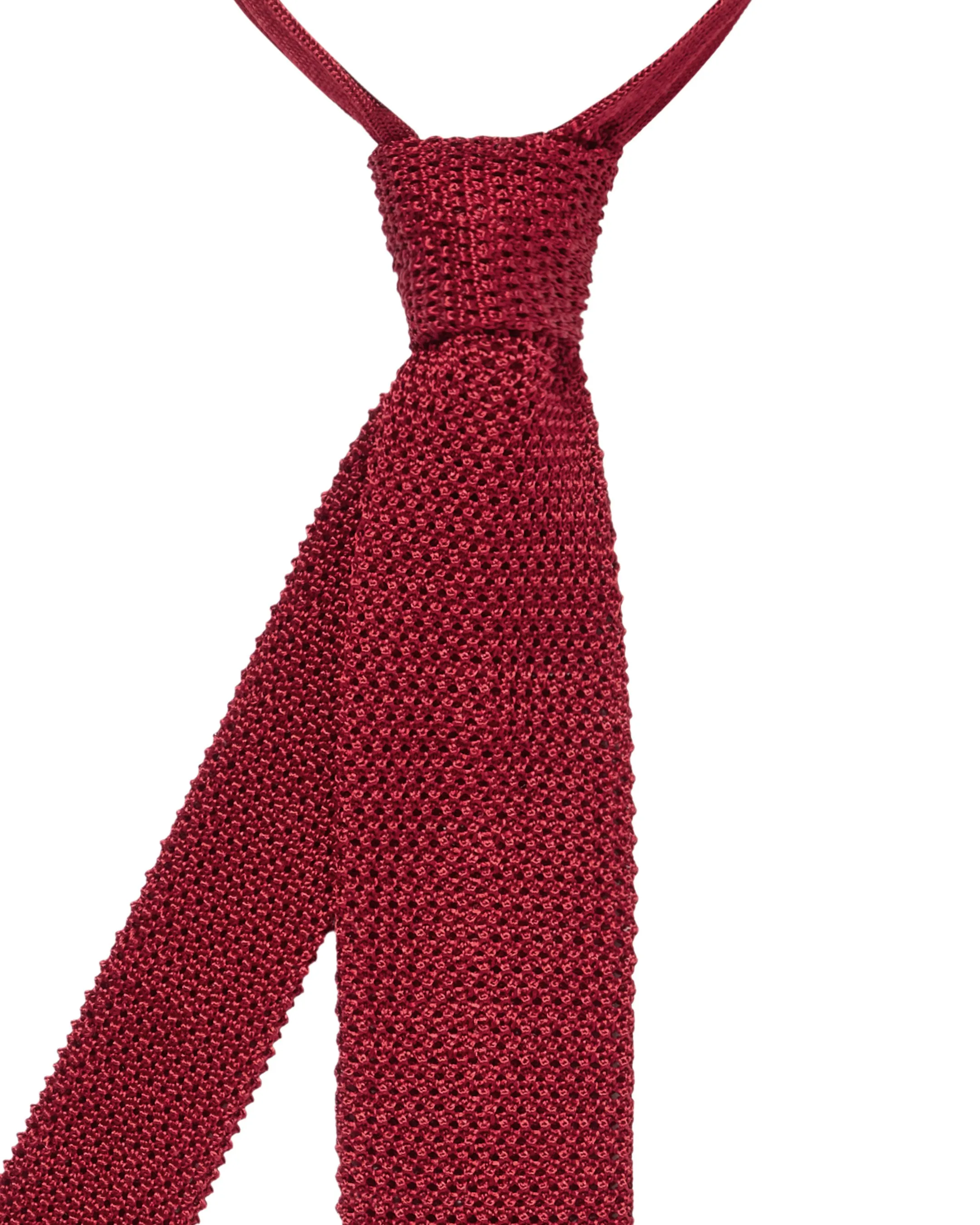 Men's Tricot Solid Silk Tie Red