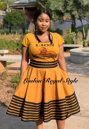 Mustard Knee length Skirt