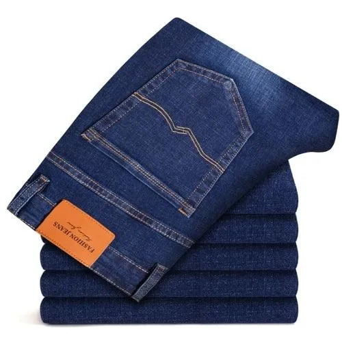 New Autumn Men's Blue Straight leg Jeans Business Casual